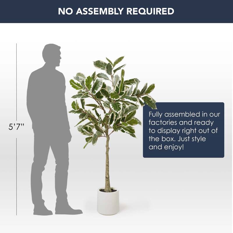 American Art Decor Artificial Faux Tree in White Tapered Ceramic Pot