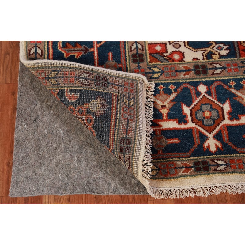 Hand Knotted Oriental 100% Wool Carpet Traditional Medallion Beige & Ivories Heriz (serapi) Area Rug - 11' 10'' X 8' 10''