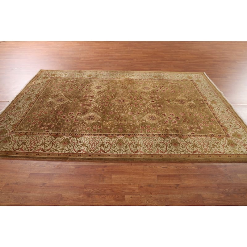 Gold Aubusson Oriental Area Rug Handmade Wool Carpet - 5'10"x 8'11"