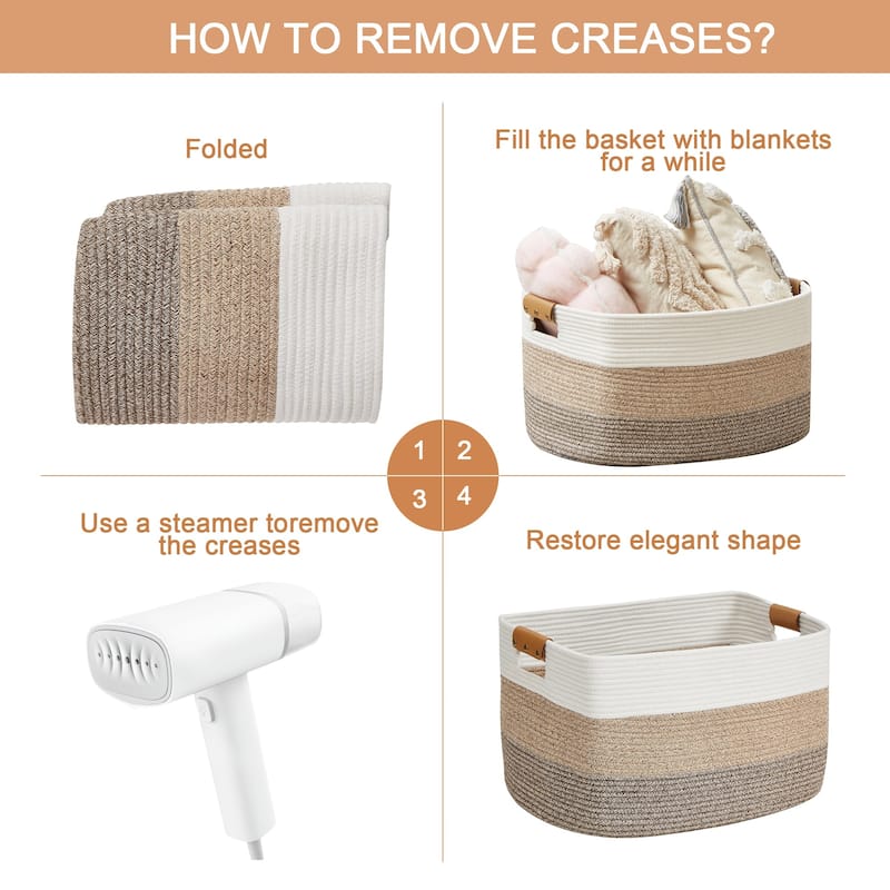 VECELO Storage Fabric Basket Set of 2