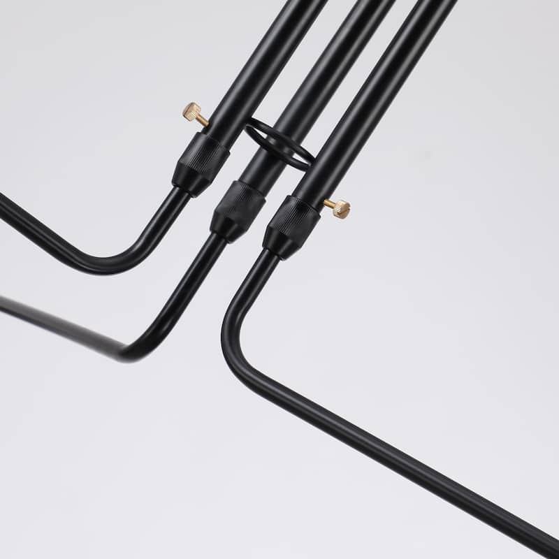 3-Arm Wide Industrial Pivoting Novelty Black Shaded Flush Mount