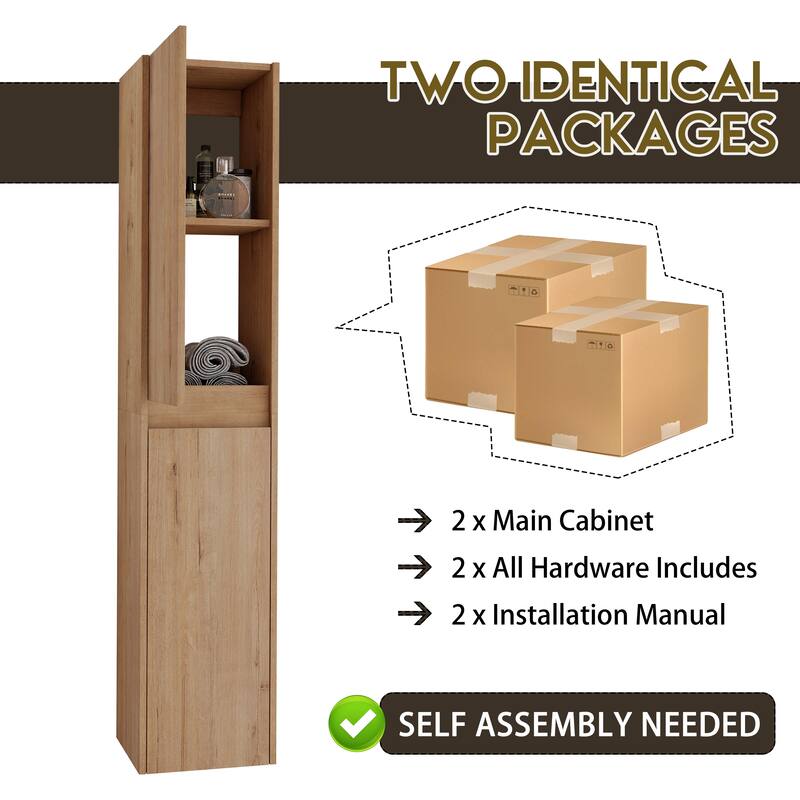24" Floating Bathroom Vanity with Resin Sink, Side Cabinets, Soft-Close Doors, and Luxury Metal Handles