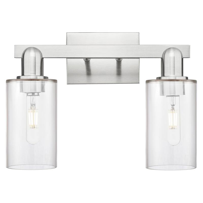 Innovations Lighting 716-2W-11-15 Clymer Vanity Clymer 2 Light 15" - Brushed Satin Nickel / Clear