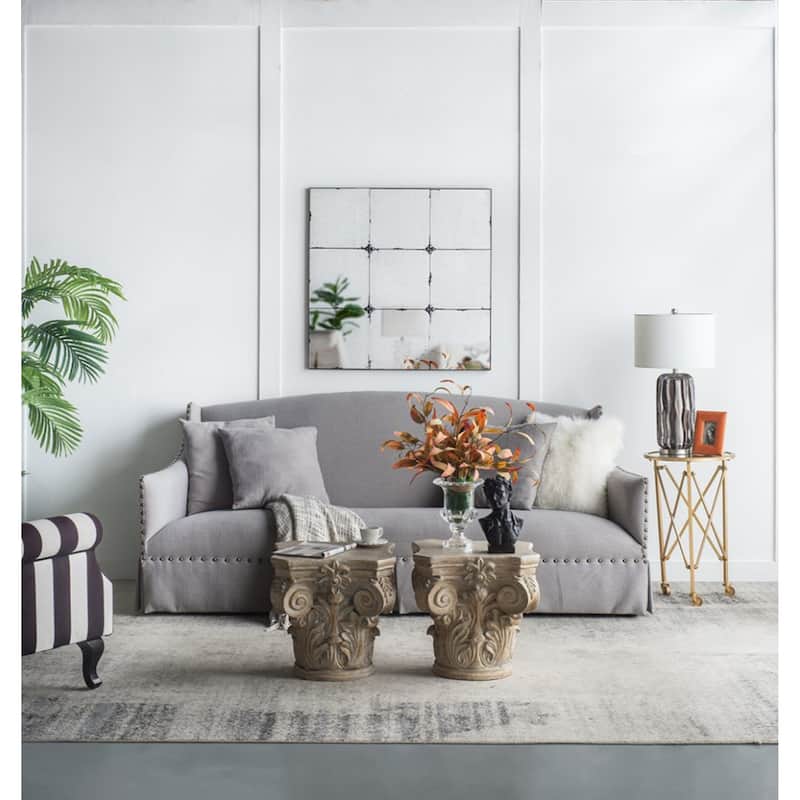 Antique-Style Glass Panel Wall Mirror - 35.75"