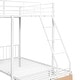 preview thumbnail 11 of 11, White Full Over Twin Metal Triple Bunk Bed with Drawers & Guardrail