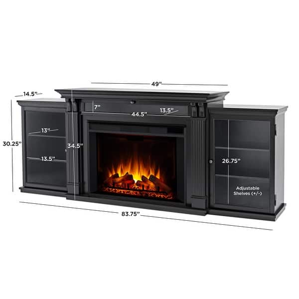 dimension image slide 0 of 3, Tracey 84" TV Stand Electric Fireplace by Real Flame