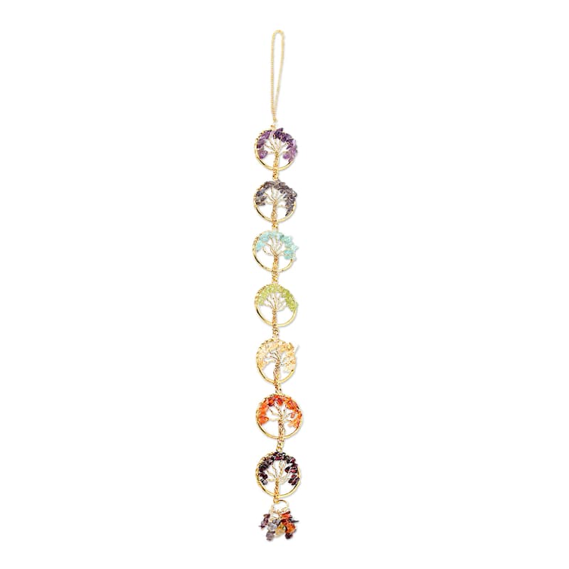 Novica Handmade Yggdrasils Embrace Multi-Gemstone Wall Hanging