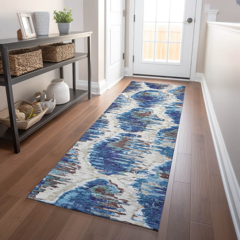 Premium Washable Super Soft Modern Abstract Mayfield Rug - Blue - 2' 3" x 7' 6" - Runner