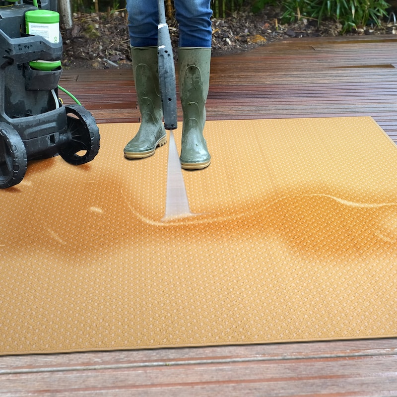 Contemporay Solid Reversible Plastic Outdoor Rugs