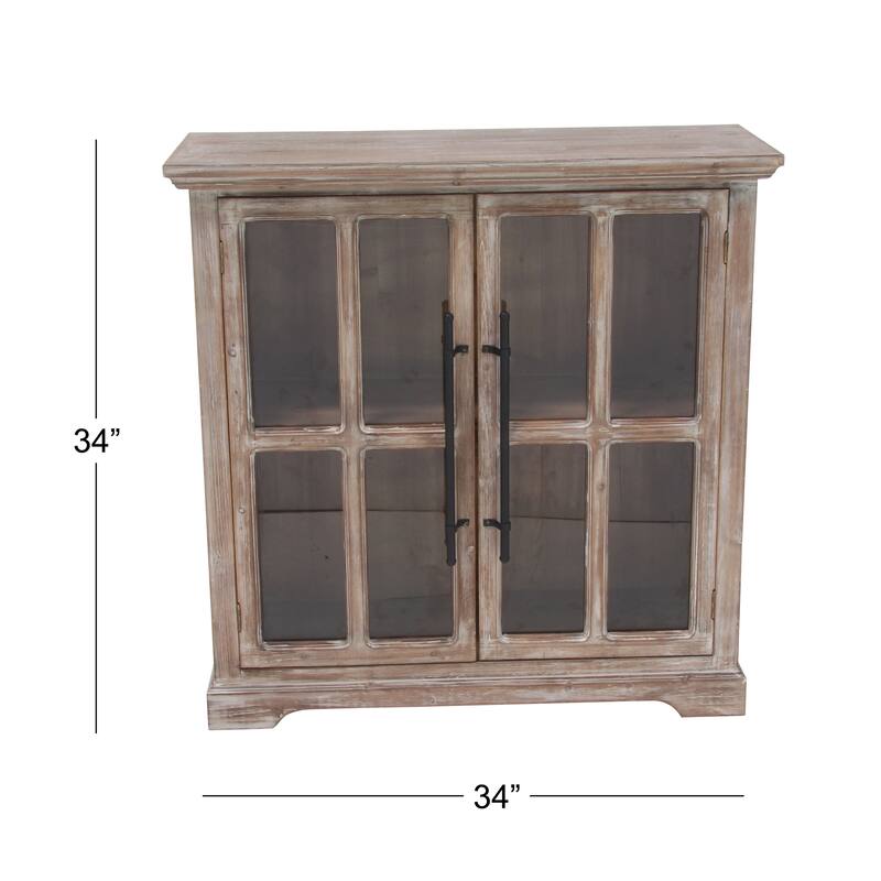 Brown Wood Farmhouse Cabinet 34 x 33 x 13