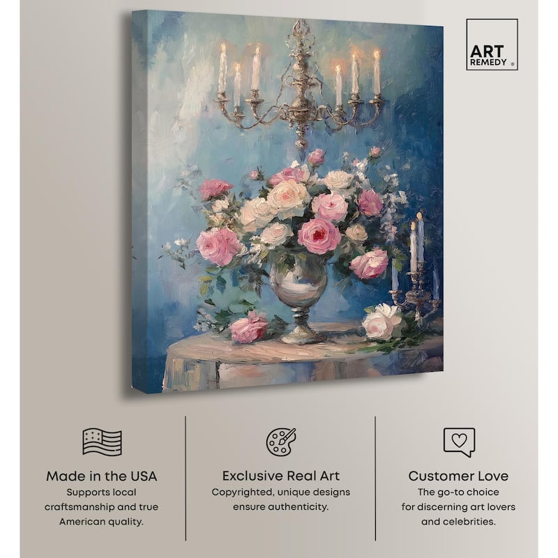 Romantic Roses Canvas by Art Remedy, Gallery Wrapped