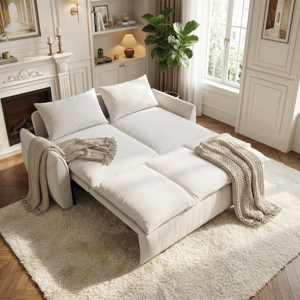 Homy Casa 70'' Velvet Pull-Out Sofa Bed, Convertible Sleeper Loveseat