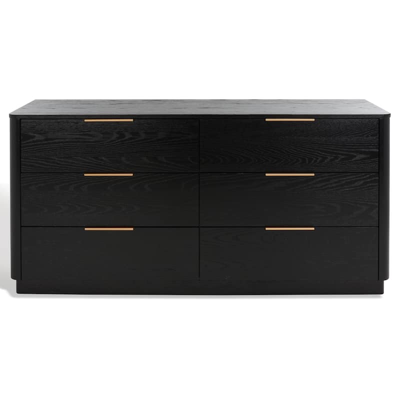 SAFAVIEH Couture Oliviera 6 Drawer Wood Dresser - Black