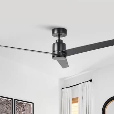 54" Matte Black 6-Speeds Indoor Ceiling Fan without Light - 54-inch W x 12.5-inch H