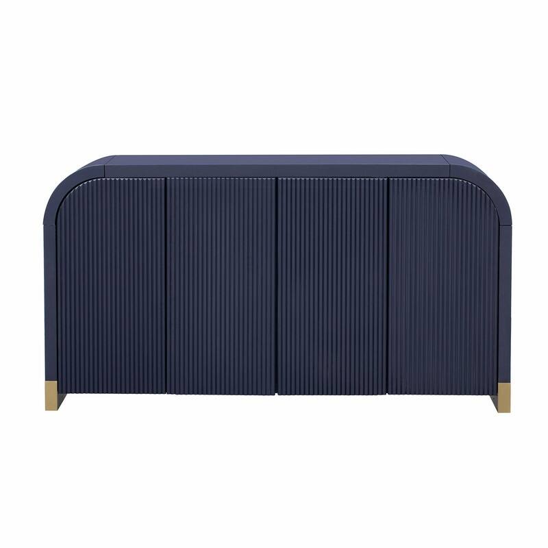 4-door Unique Wave Pattern Design Storage Cabinet