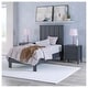 preview thumbnail 1 of 34, Signature Design by Ashley Simmenfort Dark Blue Platform Bed Twin