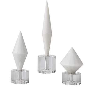Uttermost Alize White Stone Sculptures (Set of 3)