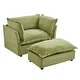preview thumbnail 24 of 24, Modern Chenille Armchair with Plush Cushions and Movable Ottoman by Harper&Bright Designs