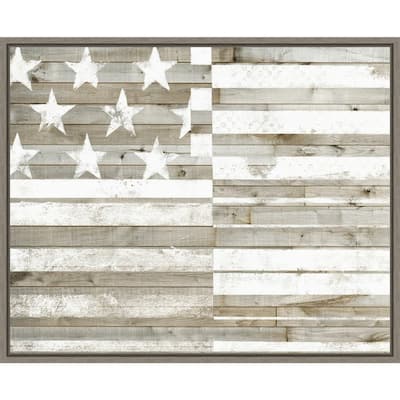 American Flag (Rustic) by Studio W Framed Canvas Art