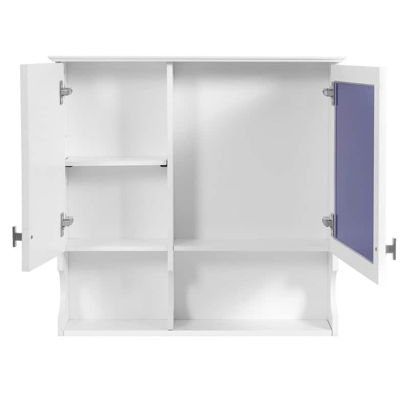 30 Inch Wall Mounted Bathroom Cabinet with Doors & Mirror, Adjustable Shelf