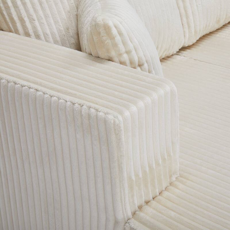 U-Shaped Modular Sectional Sofa, Modern Minimalist Corduroy Couch