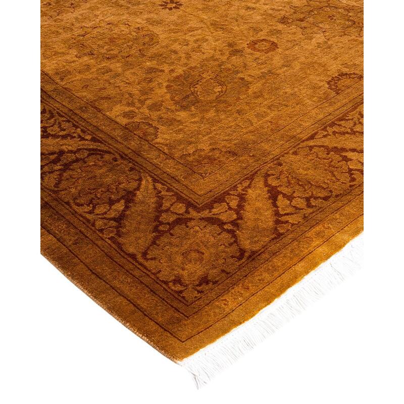 Overdyed, One-of-a-Kind Hand-Knotted Area Rug - Gold - 4' 1" x 6' 1"
