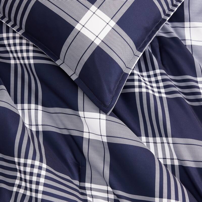 Tommy Hilfiger Huntingdon Plaid Reversible Blue Comforter Set