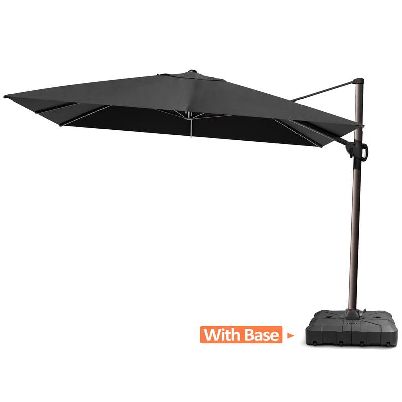 Outdoor Patio 9 FT x 11.5 FT Cantilever-Offset Umbrella with HDPE Base Stand