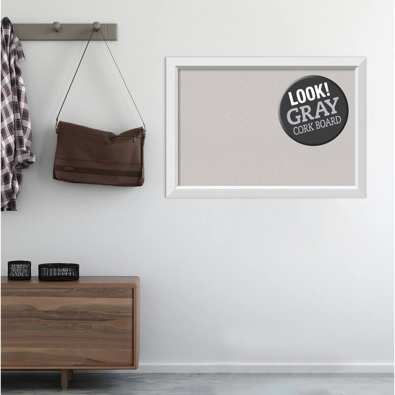Framed Grey Cork Board, Blanco White