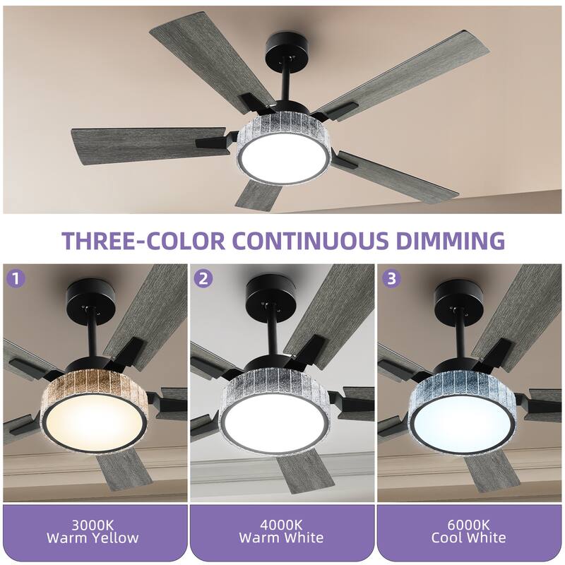 Moasis 52 Inch Crystal Ceiling Fans with Lights and Remote Control - 52 Inches
