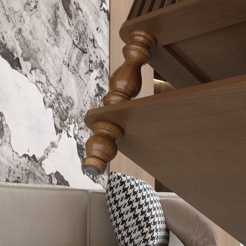 Modern Solid Wood Veneered Round/Oval/Rectangular Coffee Tea Table with Storage.