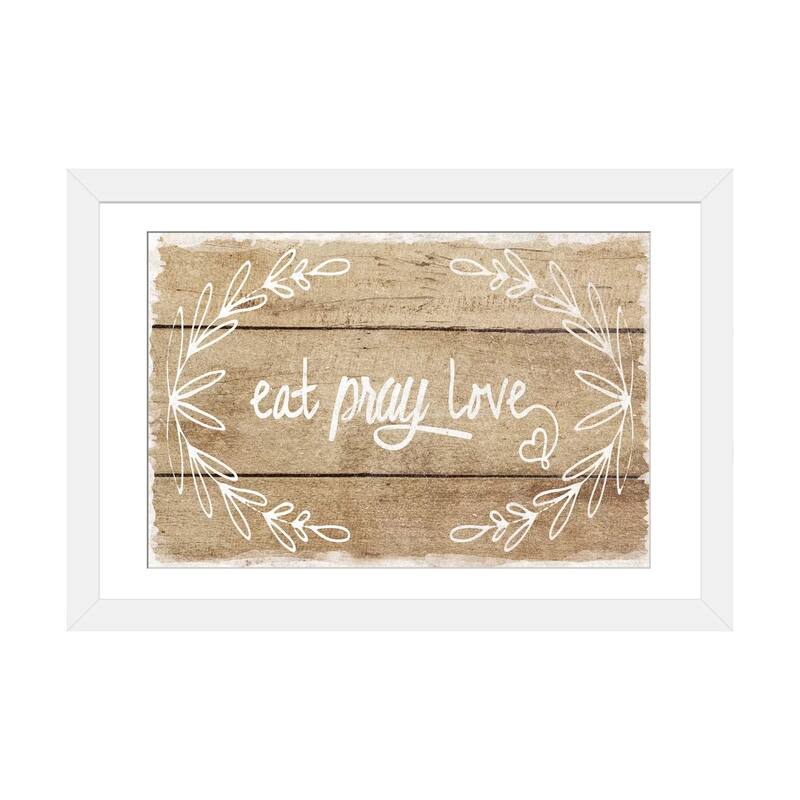 iCanvas "Eat, Pray, Love" by Amanda Murray - White - 16x24x1