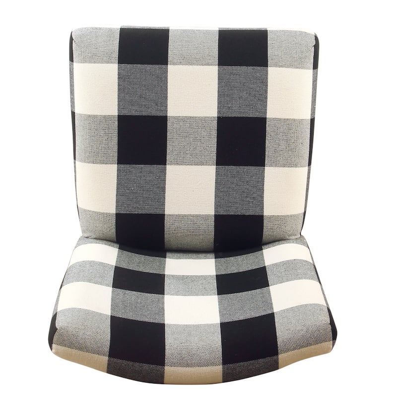 Porch & Den Minna Black/ Cream Plaid-upholstered Parsons Counter Chair - 24 inches