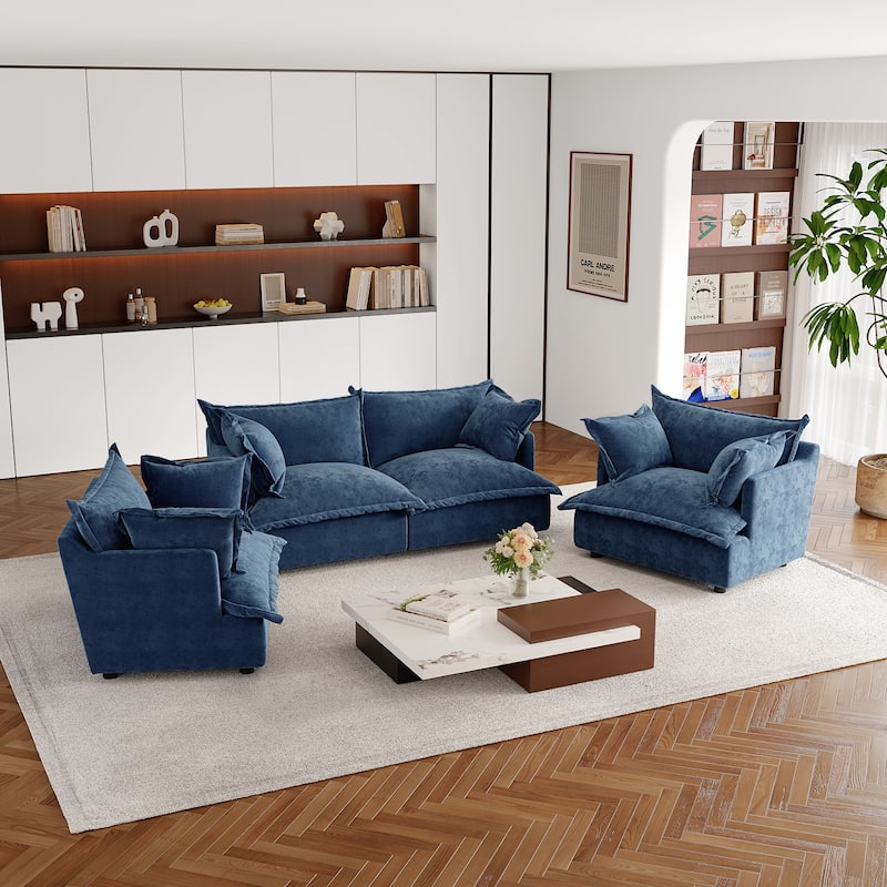 Double Layer Cushion Comfy Cloud Modular Sectional Sofa Set