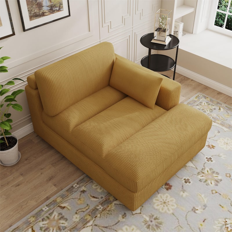 Modern Corduroy L-Shaped Sofa Chaise Lounge Couch