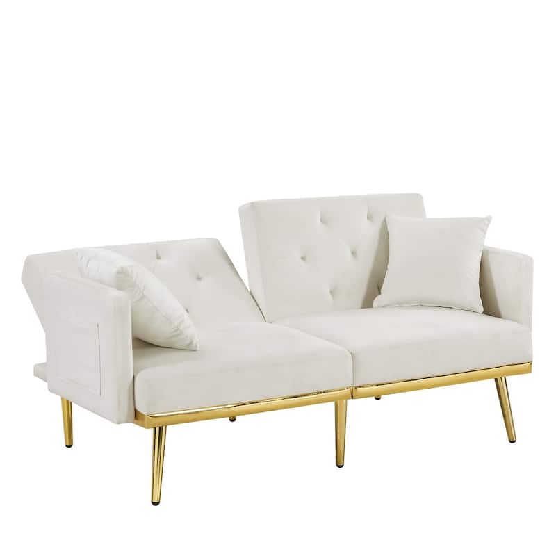 Modern Velvet Sofa Bed for Living Room, Office, Spacious Space