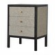 preview thumbnail 3 of 7, Artisan Furniture Solid Wood, Faux Leather Nightstand
