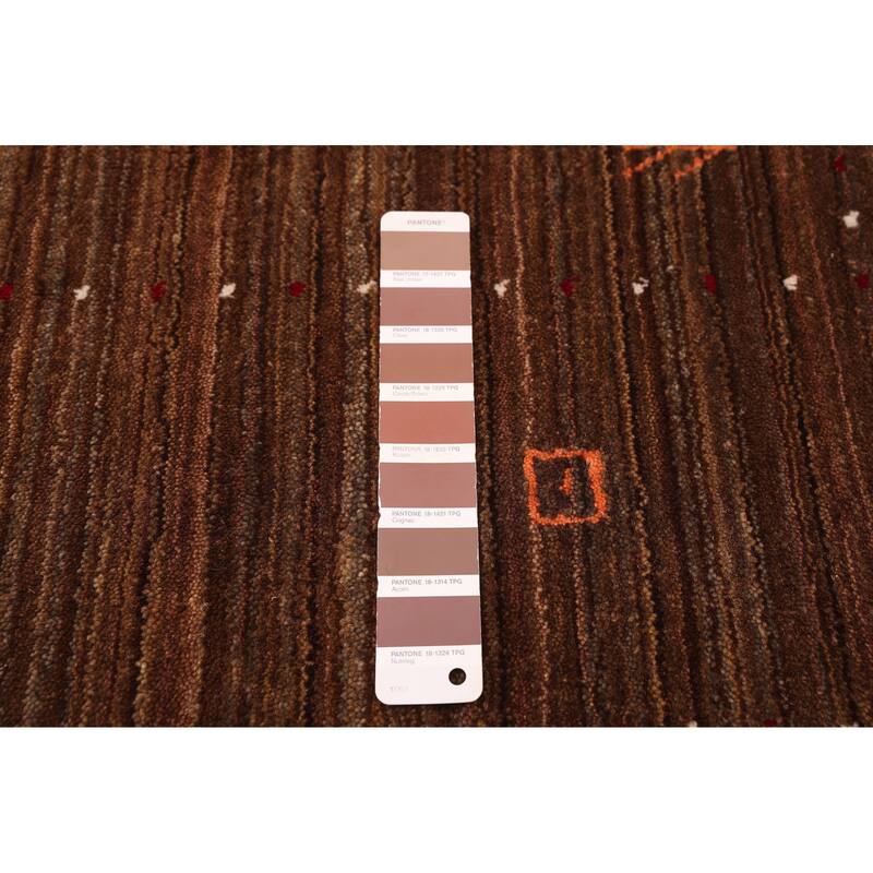 ECARPETGALLERY Hand Loomed Kashkuli Gabbeh Brown Wool Rug - 5'0 x 7'10