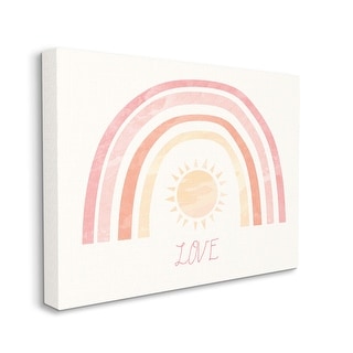 Stupell Sunshine Rainbow with Love Text Red Yellow Canvas Wall Art ...