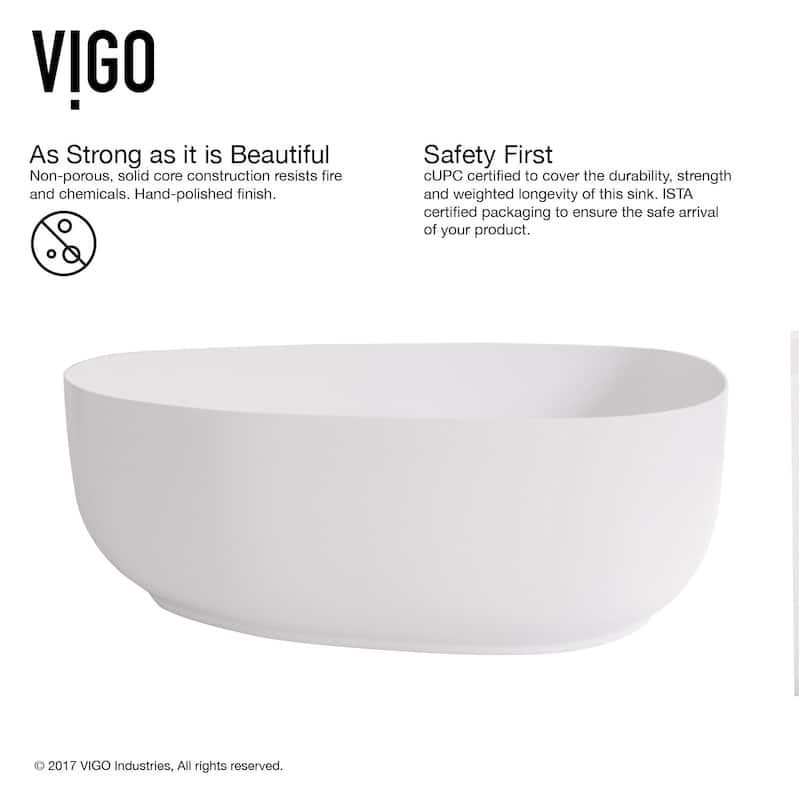 Vigo Peony 20-1/4" Matte Stone� Vessel Bathroom Sink