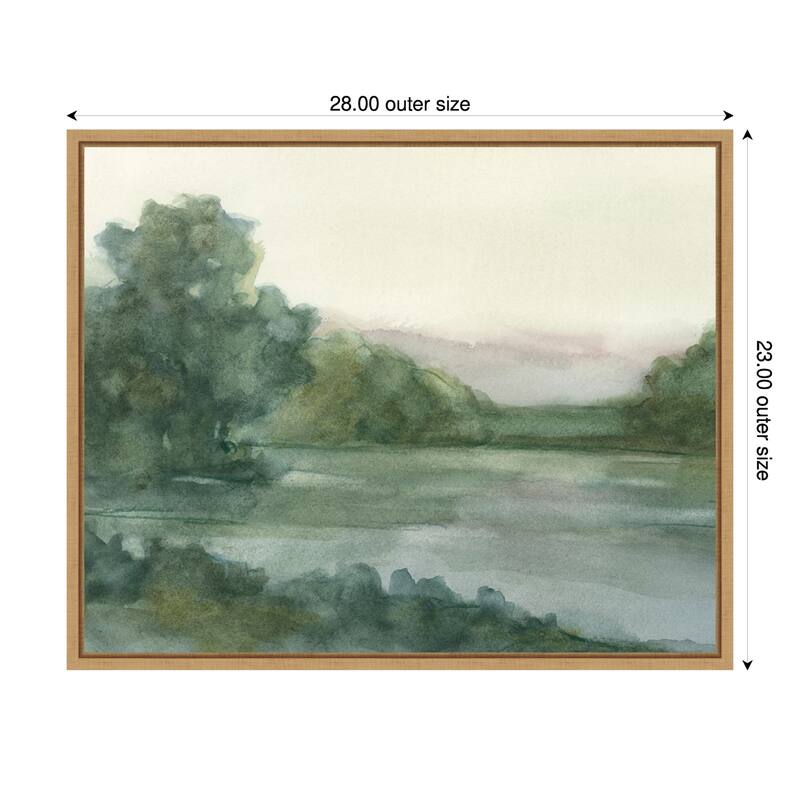 Mauve Mountain View No. 1 by Ethan Harper Framed Canvas Wall Art Print - Natural