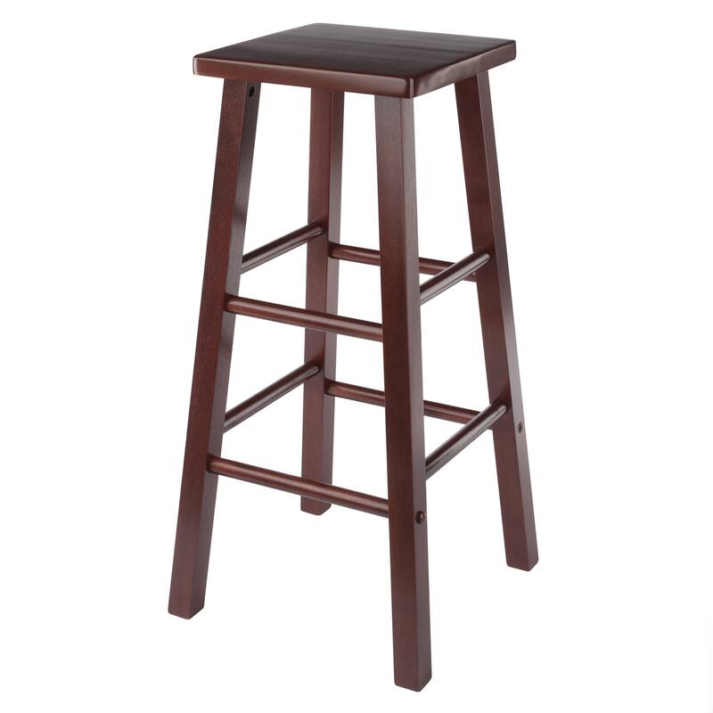 Bar Stool with Squared Legs - 29" - Walnut Finish