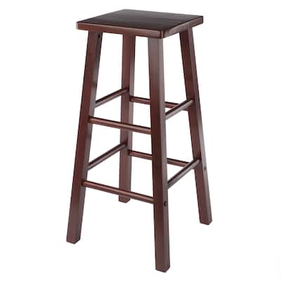 Bar Stool with Squared Legs - 29" - Walnut Finish
