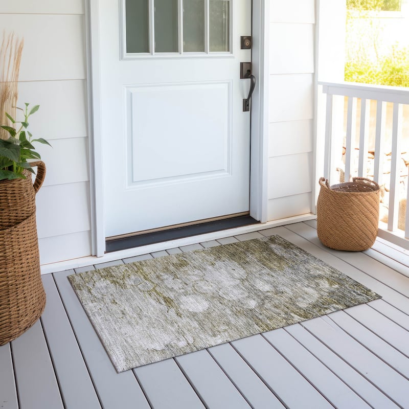 Machine Washable Indoor/ Outdoor Chantille Modern Abstract Rug