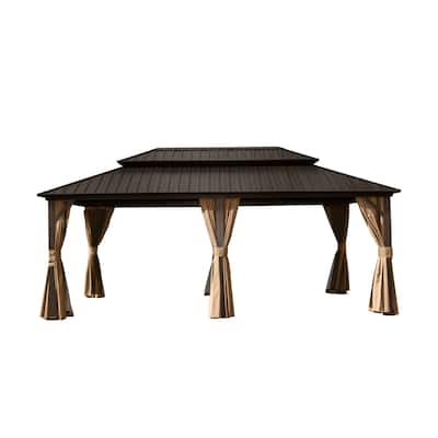 GDFStudio - Ethan Collins Stylish and Durable 12x18 Hardtop Gazebo for Elegant Outdoor Living