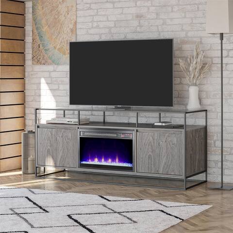Ameriwood Home Creedmore TV Stand and Console with Electric Fireplace for TVs up to 65 inches