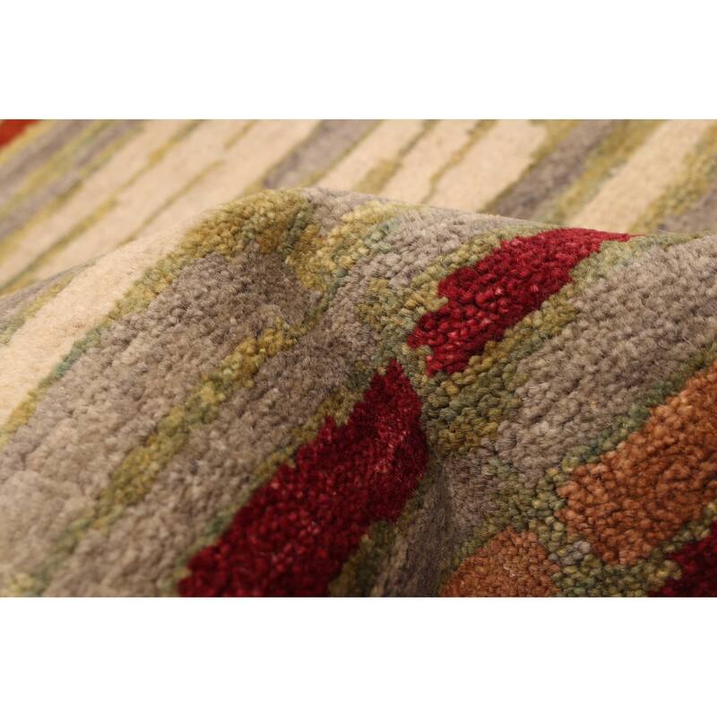 ECARPETGALLERY Hand-knotted Peshawar Ziegler Grey, Red Wool Rug - 4'7 x 6'4