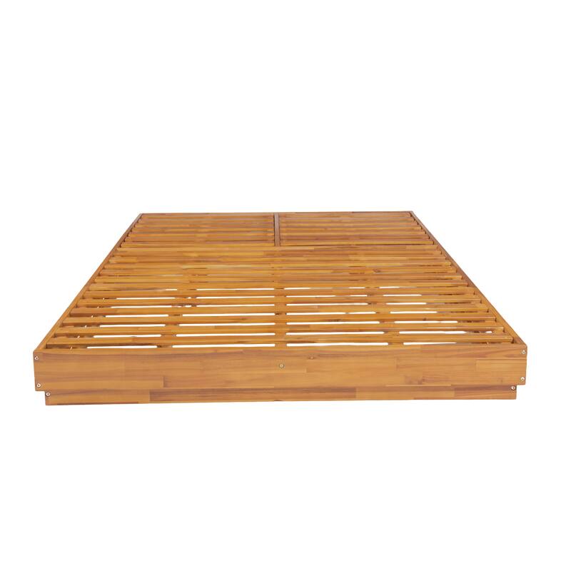 Christopher Knight Home - Modern Acacia Wood Outdoor Patio Sunlounge Set with Adjustable Backrests & Side Table