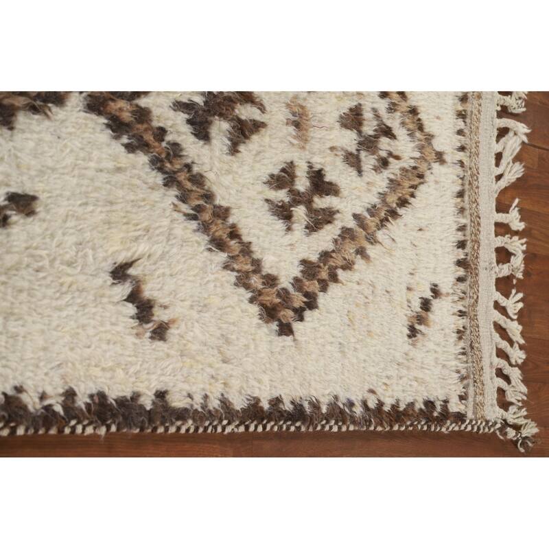 Geometric Anatolian Runner Rug Handmade Wool Carpet - 2'11"x 10'8"