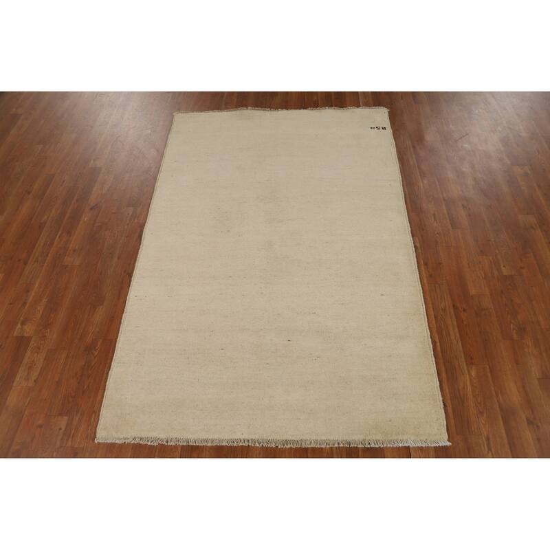 Contemporary Gabbeh Oriental Accent Rug Hand-Knotted Wool Carpet - 4'0"x 6'0"